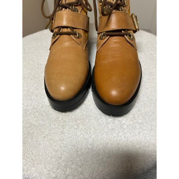 NWOT Free People Showdown Lace Up Leather Boots - Picture 11 of 15